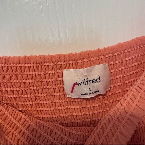 Aritzia Wilfred Tempest Smocked Chiffon Mini Dress Women’s Size Small - Picture 9 of 10